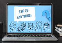 Ask Us Anything Live: Wednesday, December 3 at 9pm ET a laptop with a drawing of people on it
