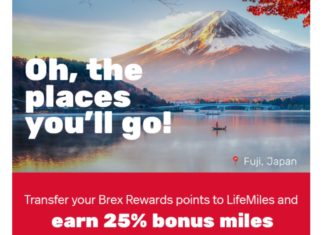 Brex LifeMiles 25% Transfer Bonus