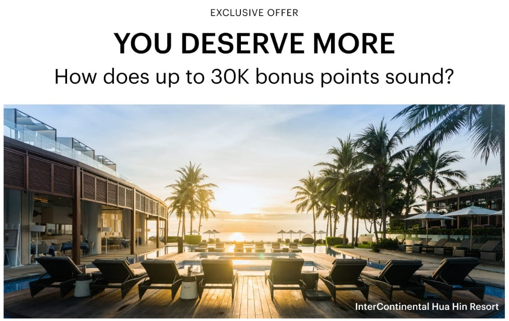 IHG One Rewards promo stay 5, 10, 15 nights earn 10k, 20k, 30k bonus points