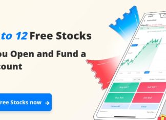 a phone with a screen showing a stock chart