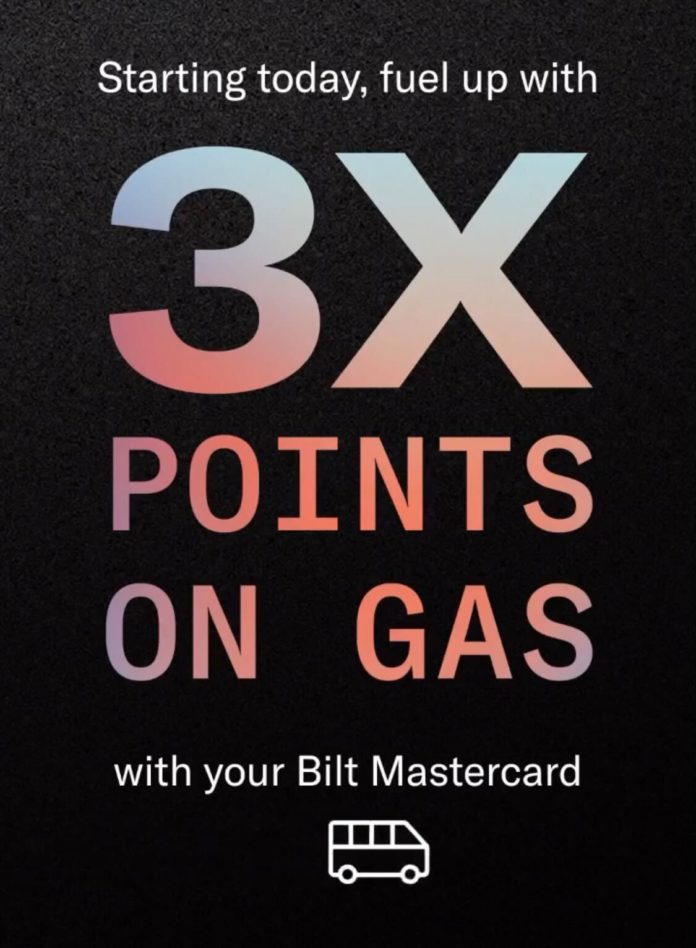 (EXPIRED) Bilt Rewards Card 3x on gas through October