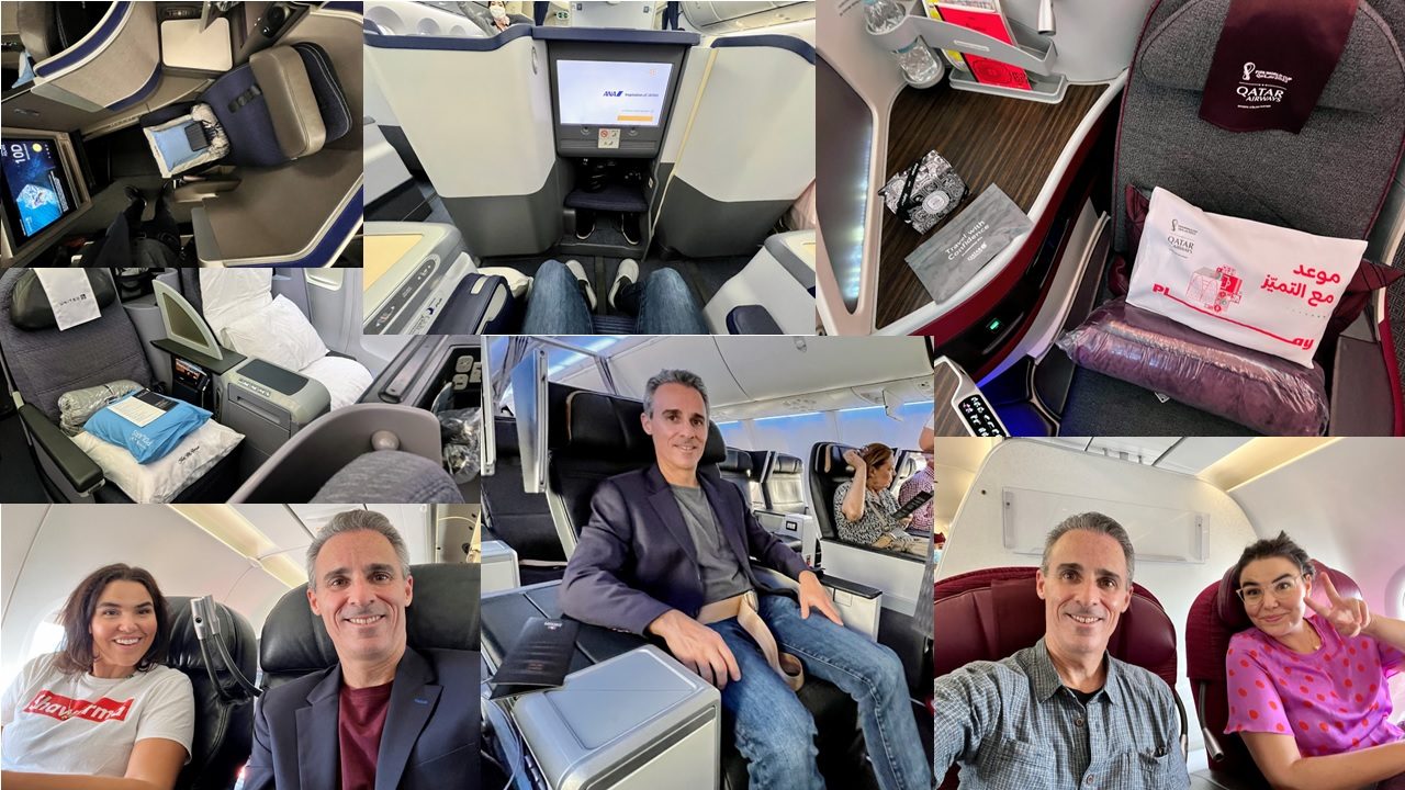 a collage of a man in a plane