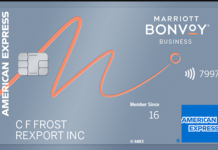 a credit card with a red line