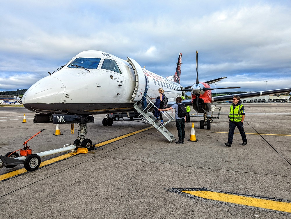Loganair Aberdeen to Kirkwall flight