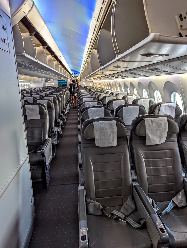 a row of seats in an airplane