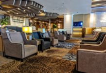 Plaza Premium Lounge seating in Singapore airport
