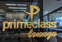 Primeclass Lounge entrance sign