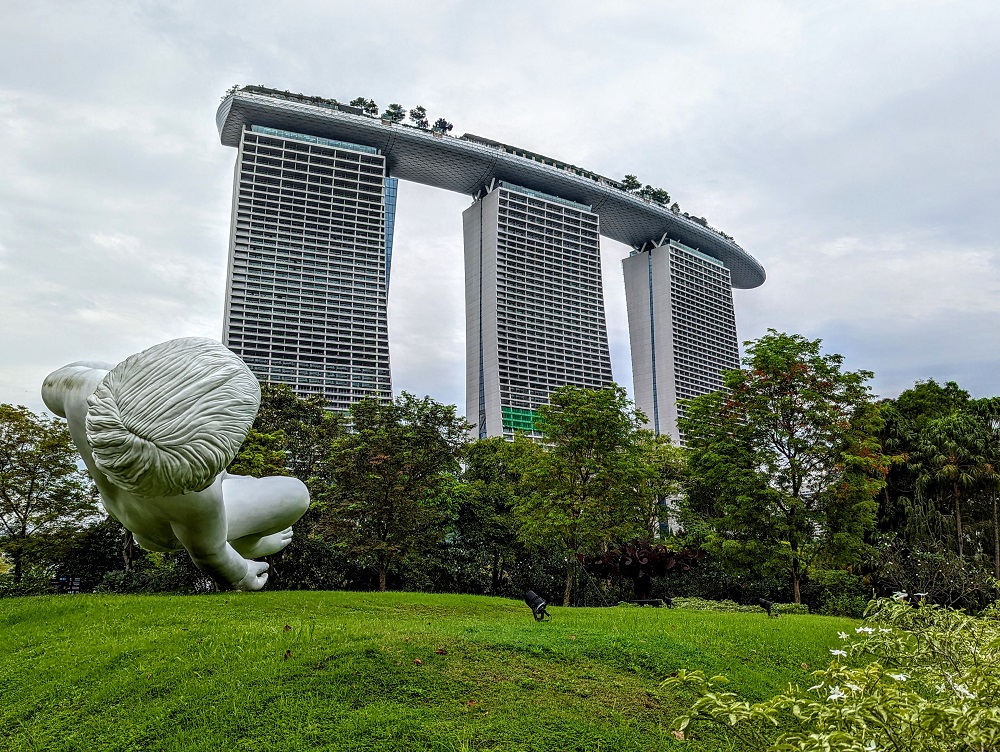 The baby is looking forward to the day when he can gamble at Marina Bay Sands