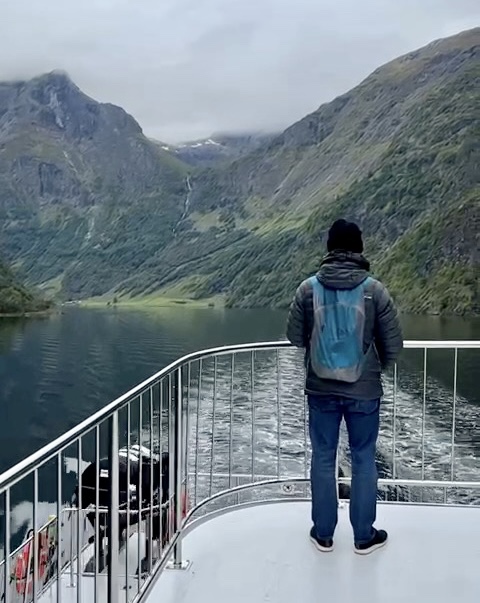 a person standing on a boat