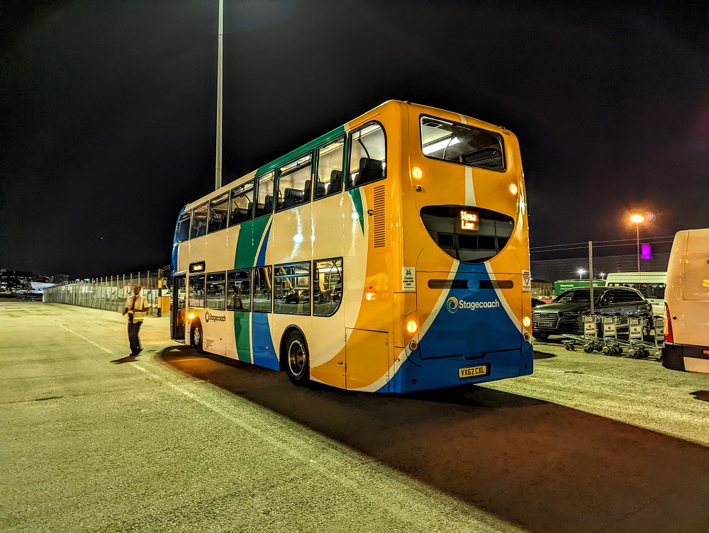 Double decker bus for ferry foot passengers