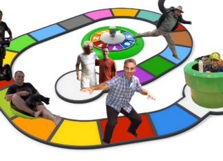 a group of people playing a game