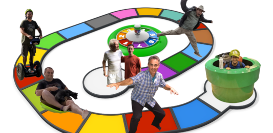 a group of people playing a game