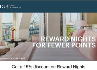 IHG One Rewards Award Sale 15% Off 1-3 Nights