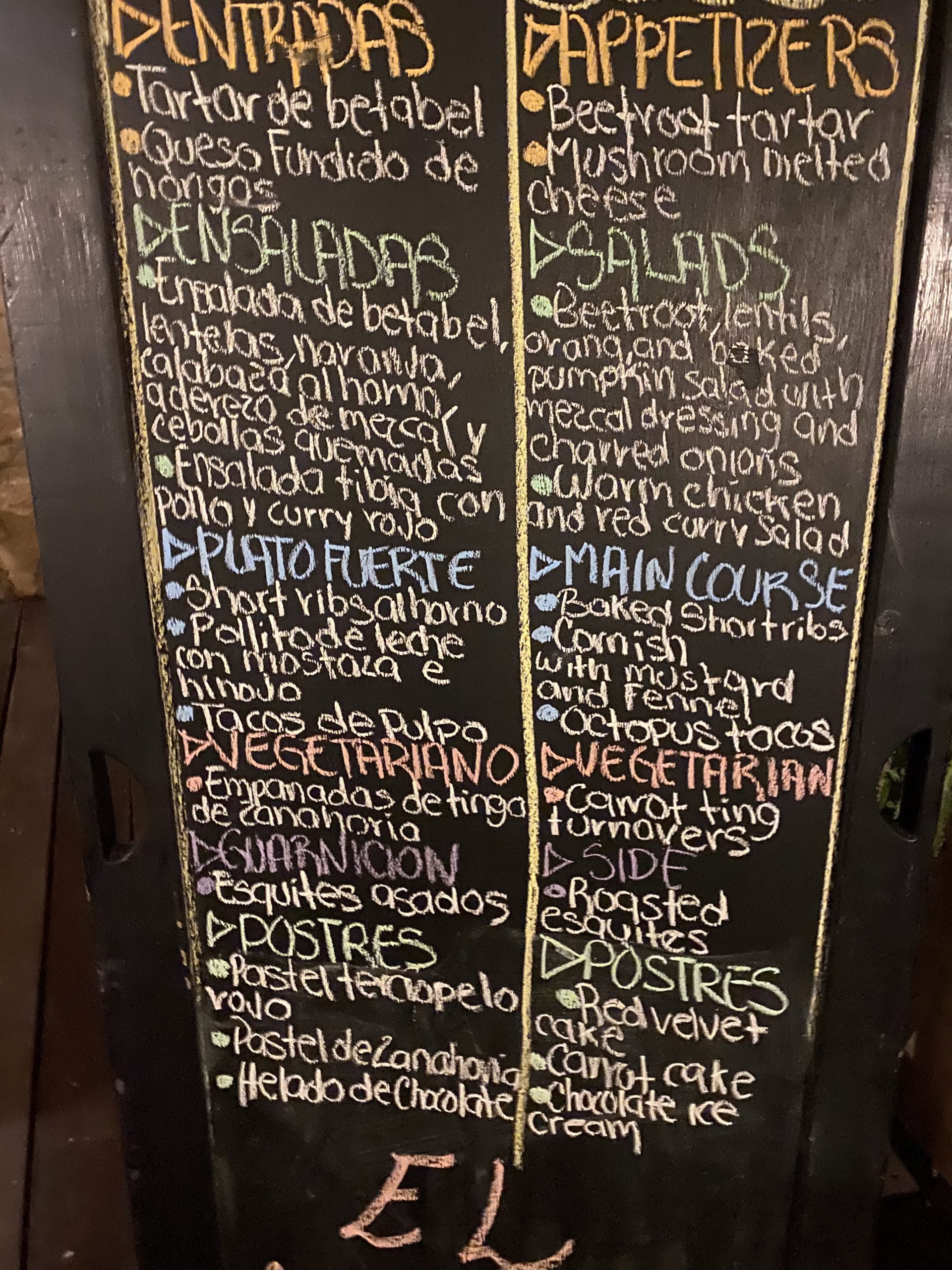 a chalkboard with writing on it