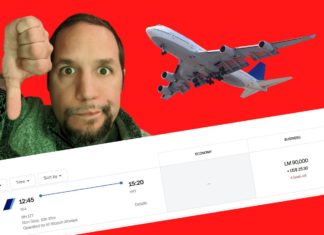 a man with a beard and a plane flying in the background