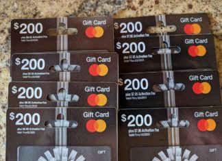 a group of gift cards