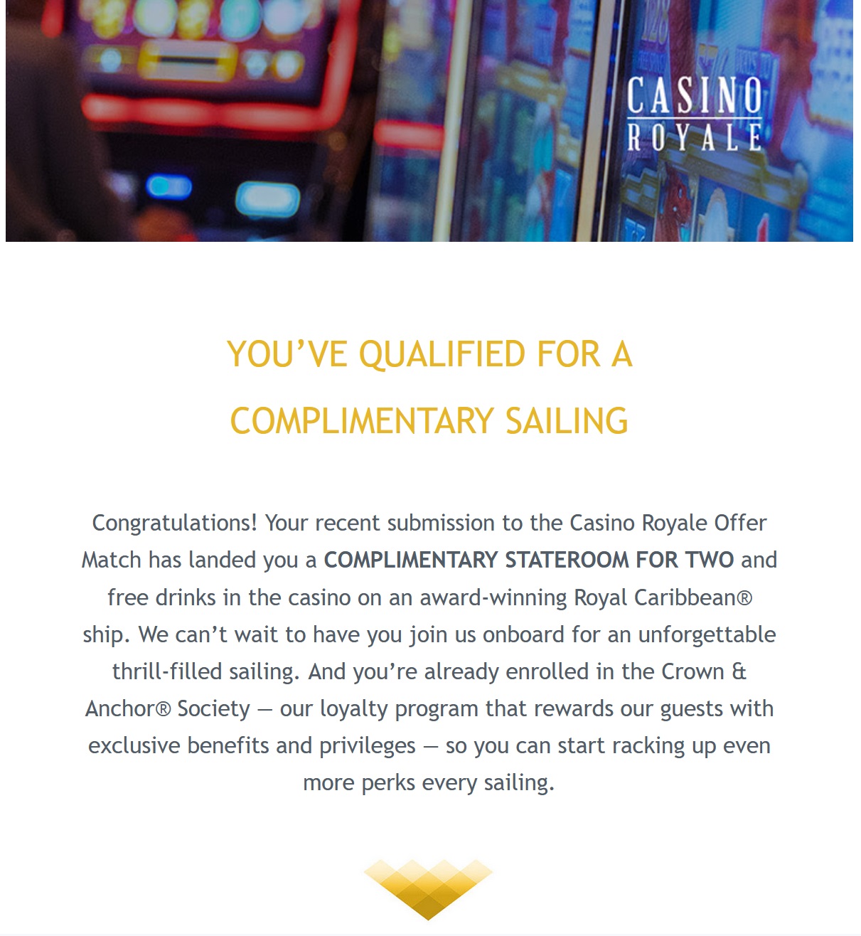 a screenshot of a casino advertisement