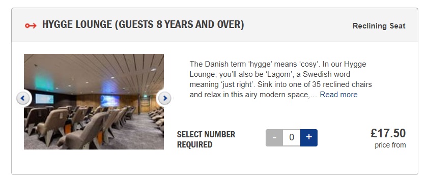 Stena Line Hygge Lounge add-on option