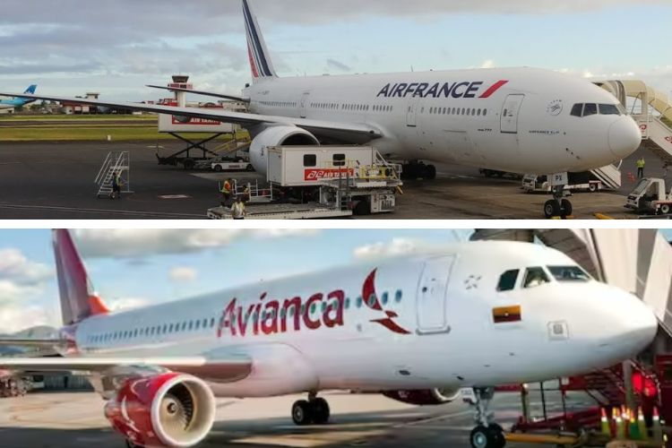 a collage of airplanes