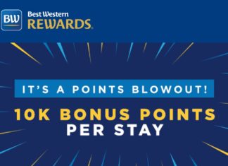 Best Western Rewards Promotion 10,000 Bonus Points Per Stay