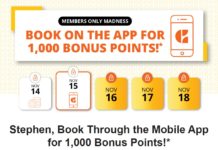 Choice Hotels 1,000 bonus points app booking