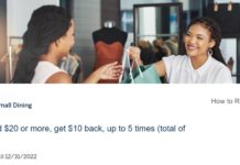 Shop Small Amex Offer dining