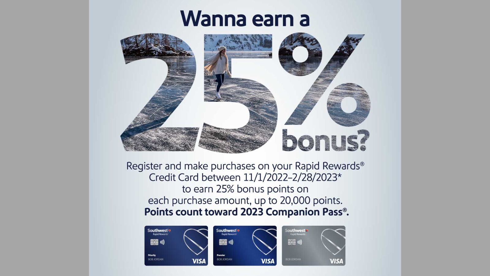 Southwest Airlines Credit Cards: 25% bonus points on all purchases ...