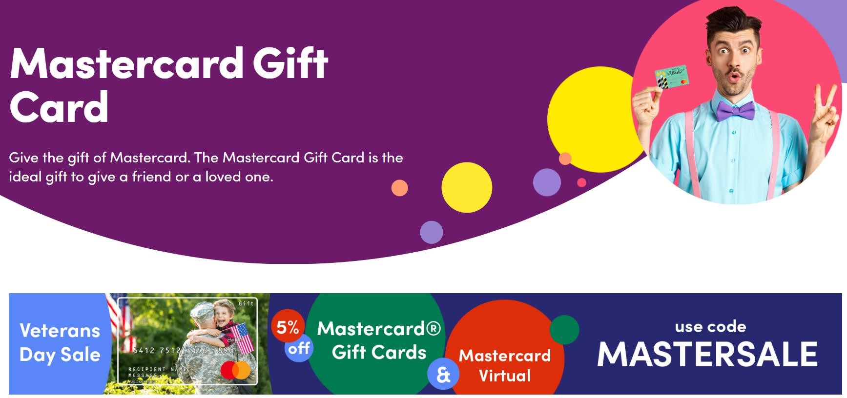 a purple and yellow gift card with text and colorful circles