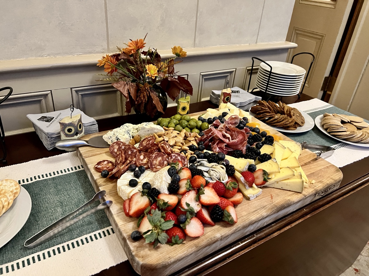 a board of food on a table