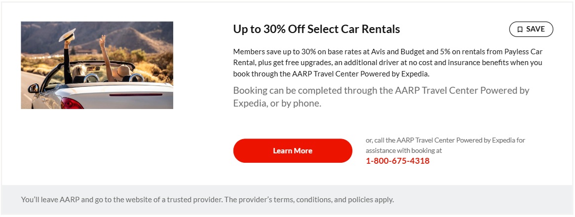 AARP rental car savings AARP Travel Center