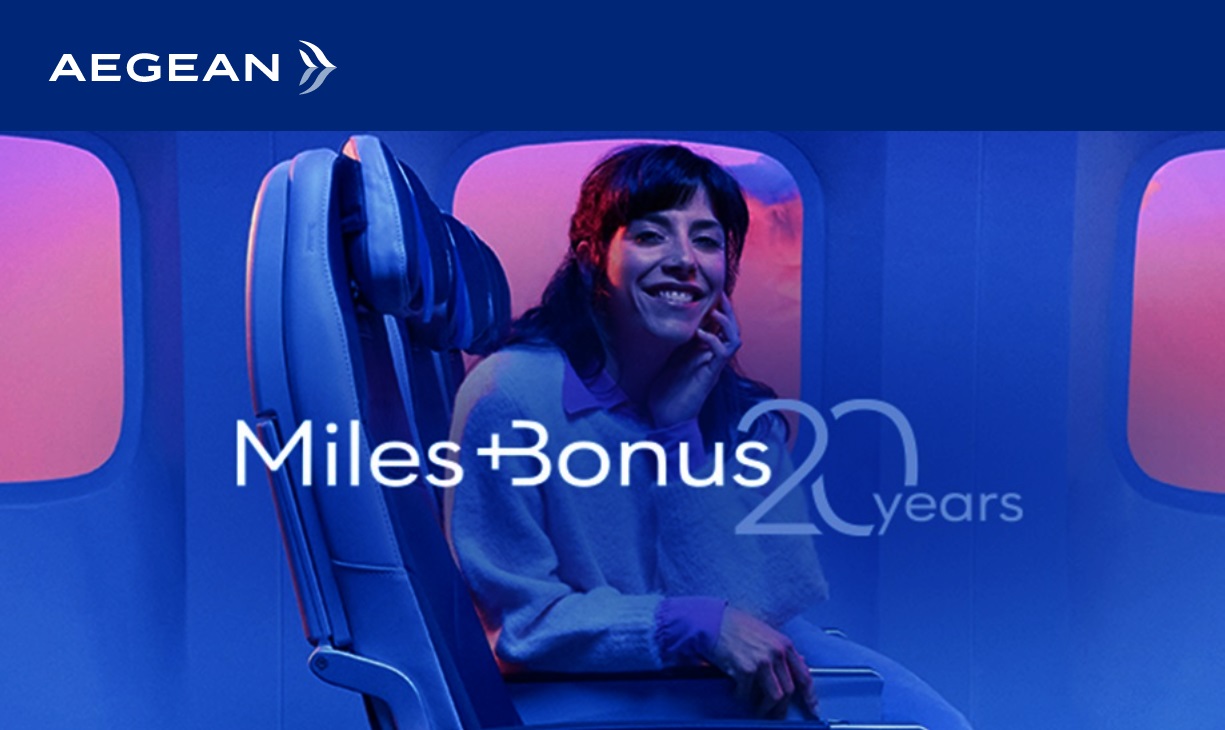 Aegean Airlines Miles+Bonus 20 Years promotion