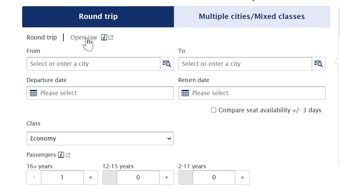 a screenshot of a travel application