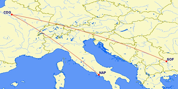 a map of italy with a red line