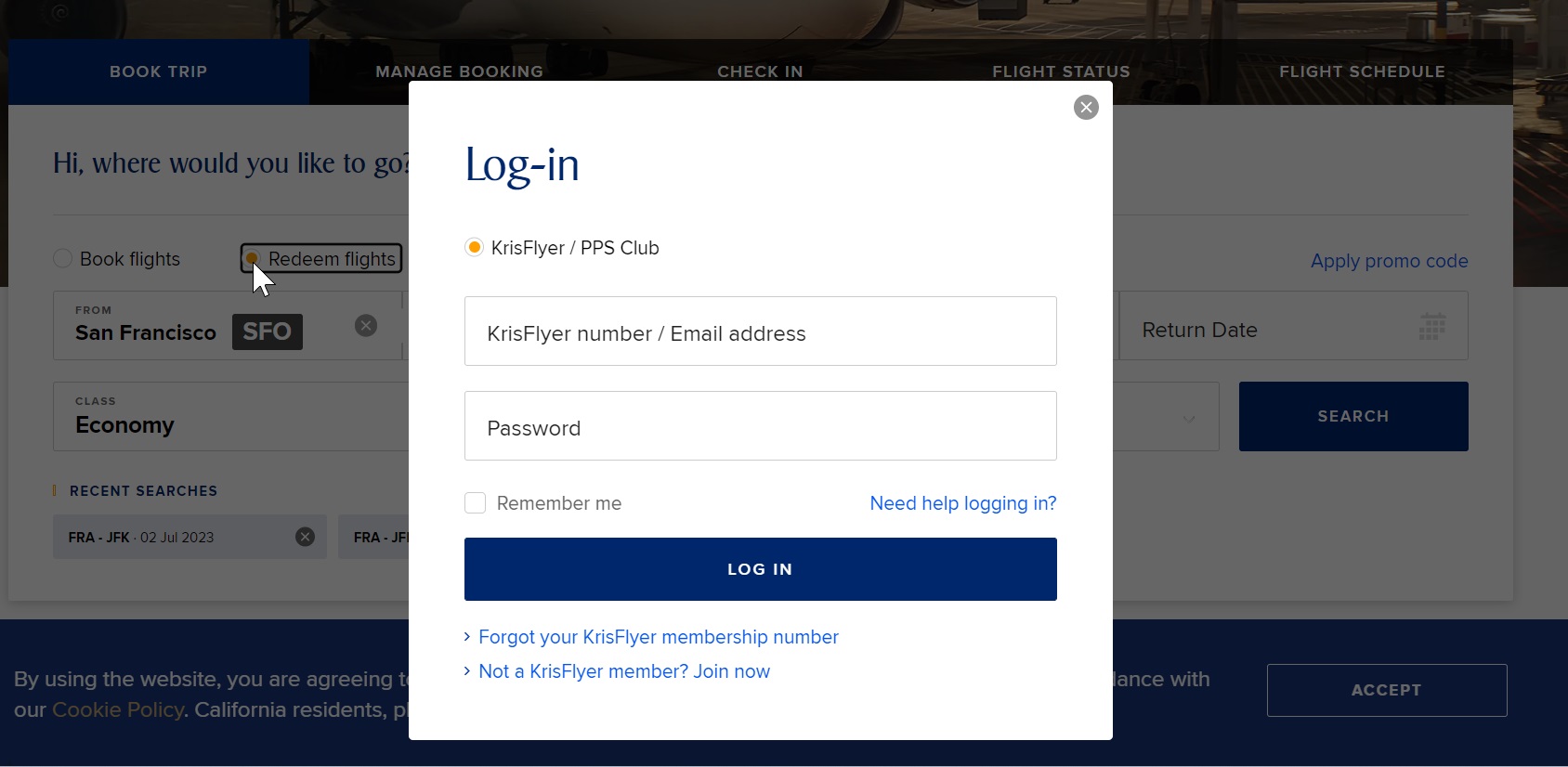a screenshot of a log in page