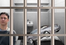 a car in a jail cell