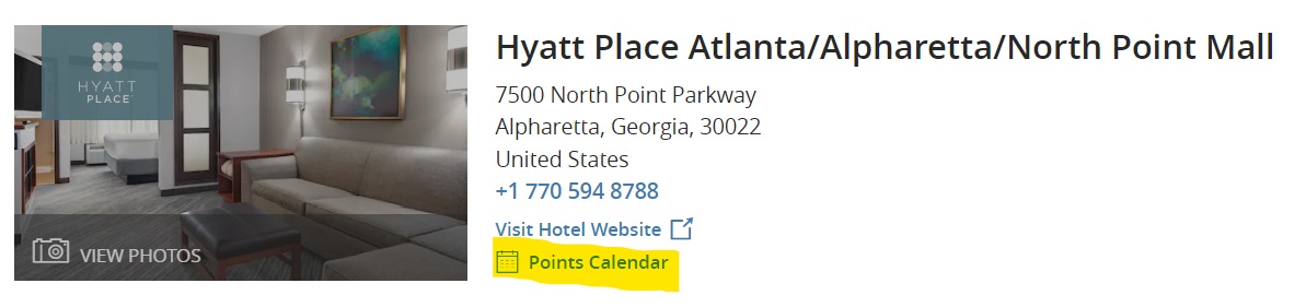 a screenshot of a hotel calendar