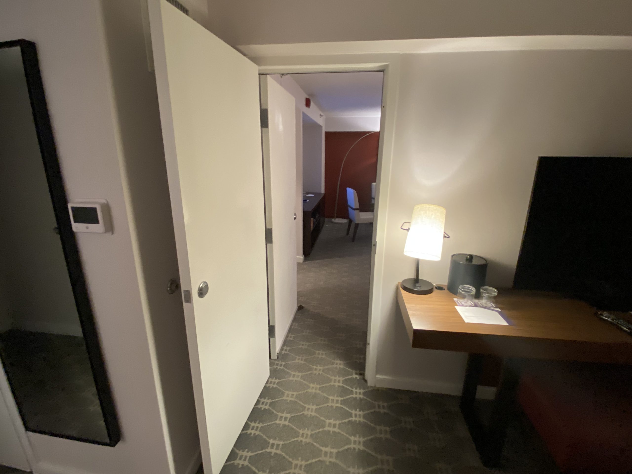 a door open to a room
