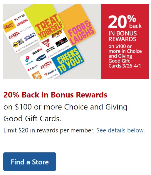 EXPIRED) 20% back in rewards on $100+ Choice gift card at Office Depot / Office  Max