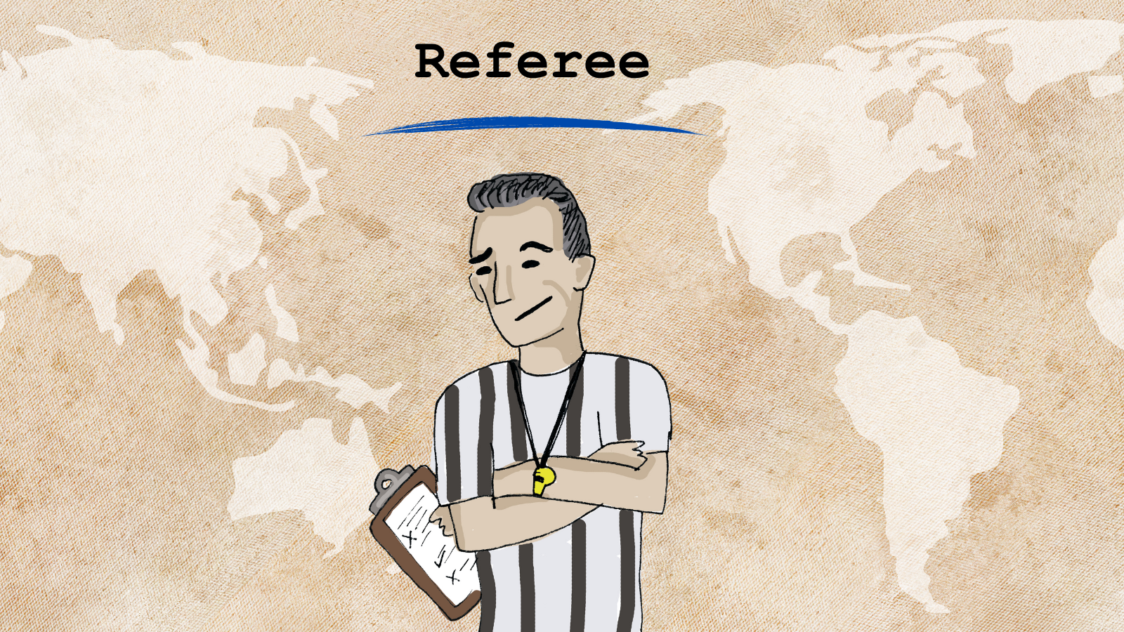 a cartoon of a referee