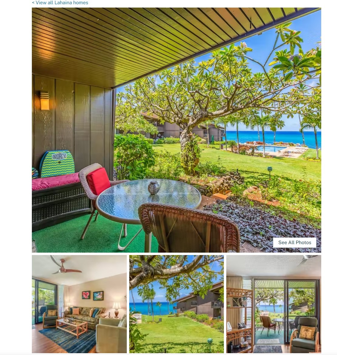 Vacasa vacation rental example in Maui, Hawaii.