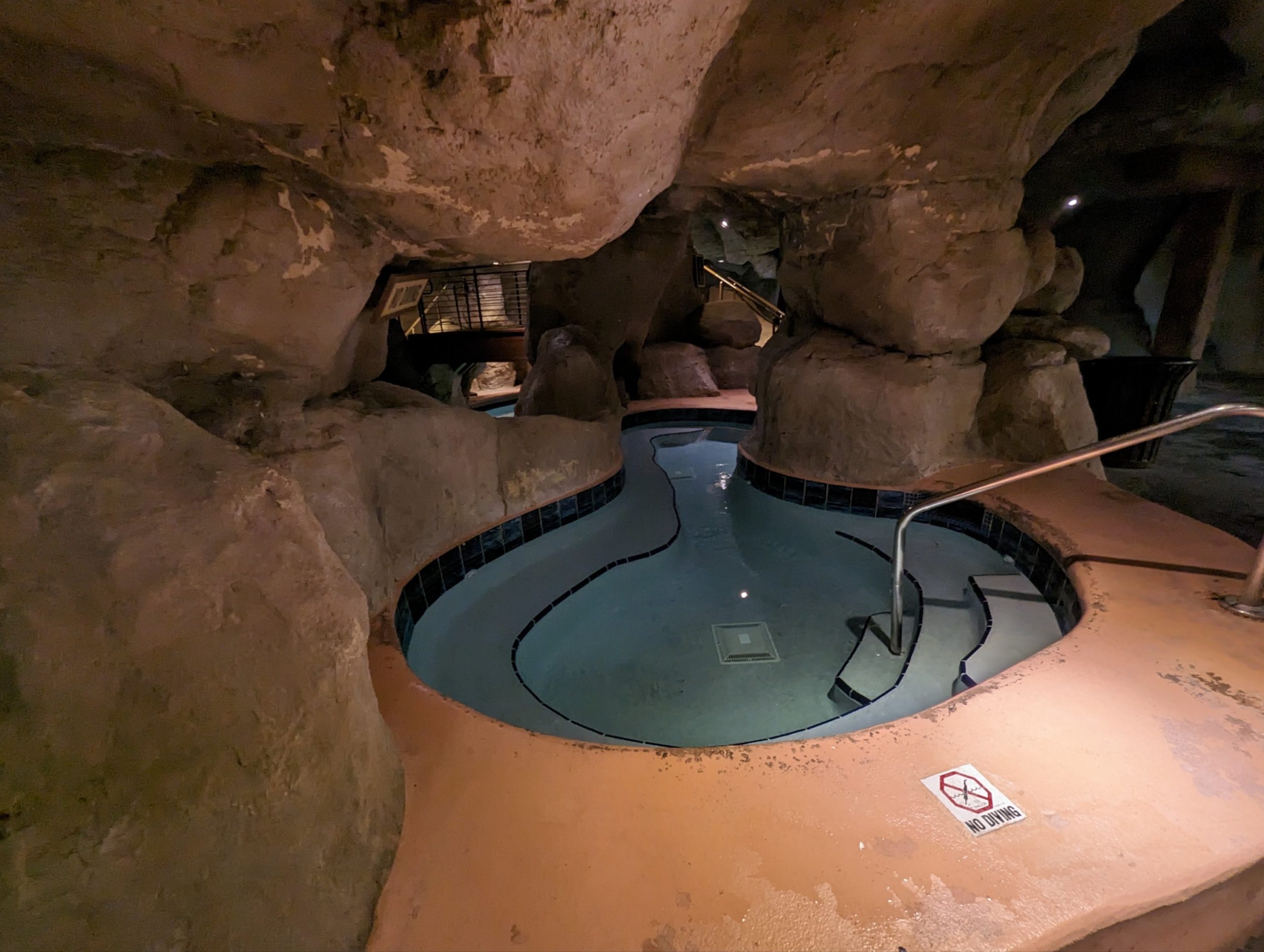 a pool inside a cave