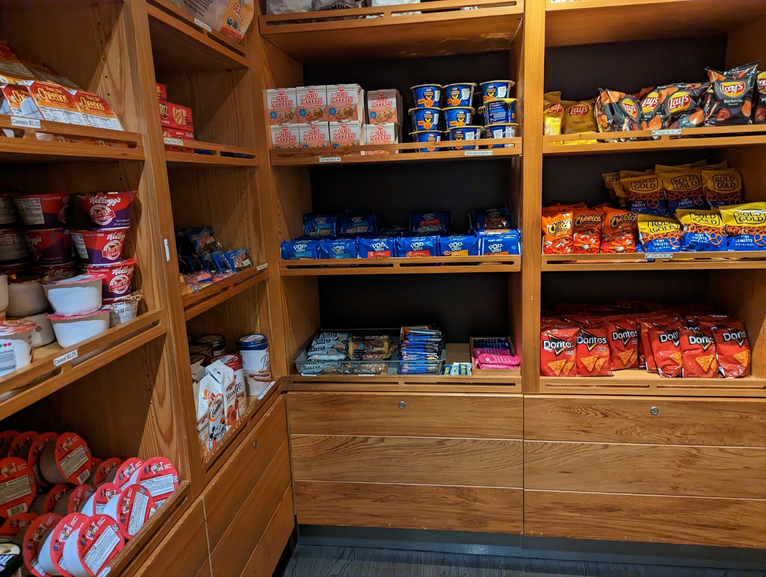 shelves of food on shelves