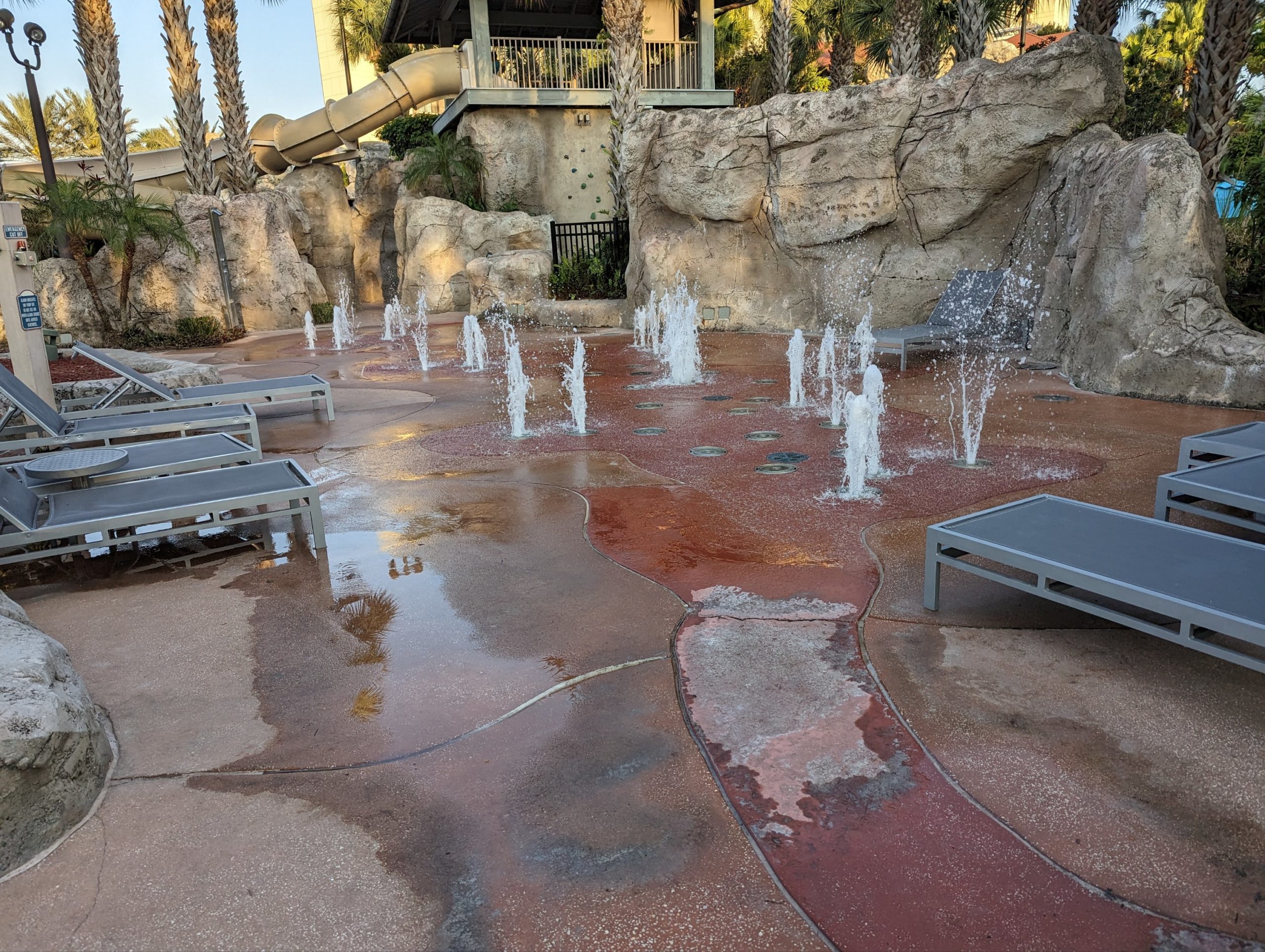 water fountains in a park