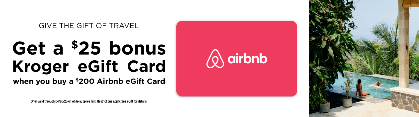 Airbnb gift card promo Kroger