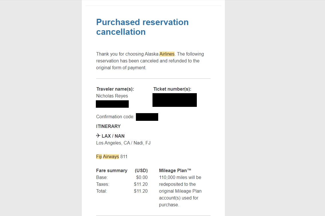 a screenshot of a travel reservation