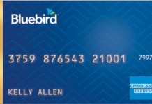 a blue card with white text