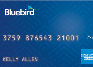 a blue card with white text