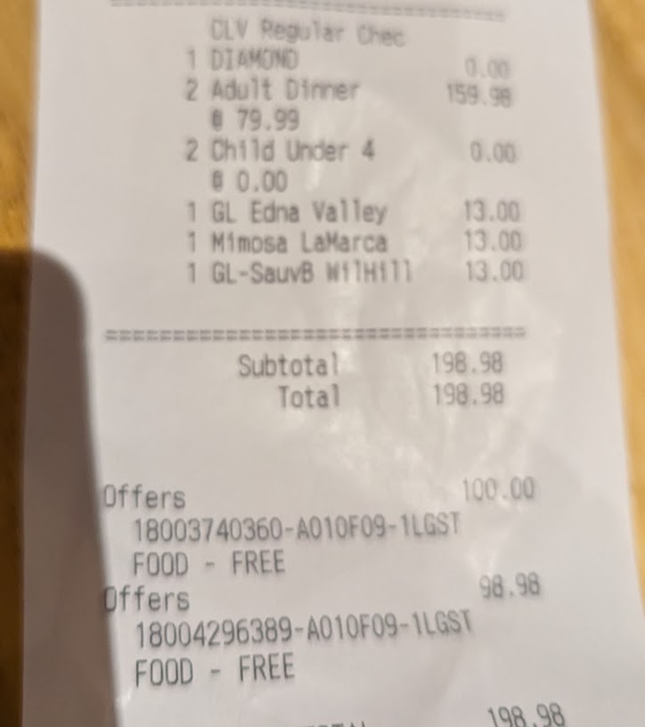 a receipt with black text