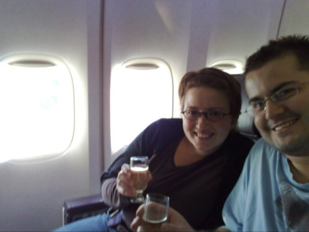 Enjoying Virgin Atlantic Premium Economy on a previous flight after getting upgraded from economy due to overbooking