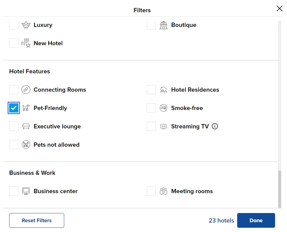 How to find Hilton pet-friendly hotels - Hilton pet-friendly filter